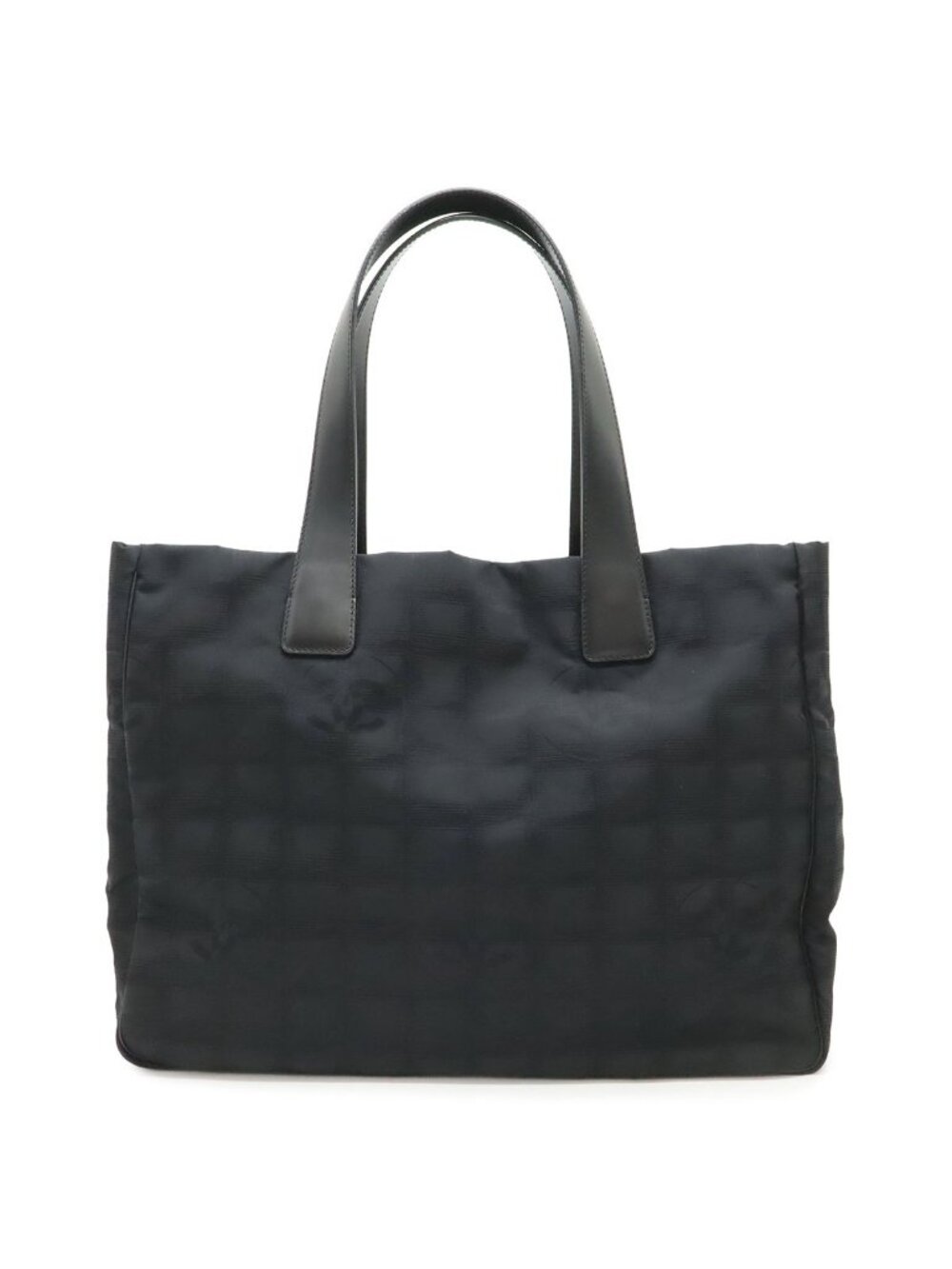 Chanel New Travel Line Tote Shoulder Bag Nylon Jacquard Lame Black